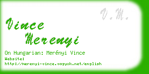 vince merenyi business card